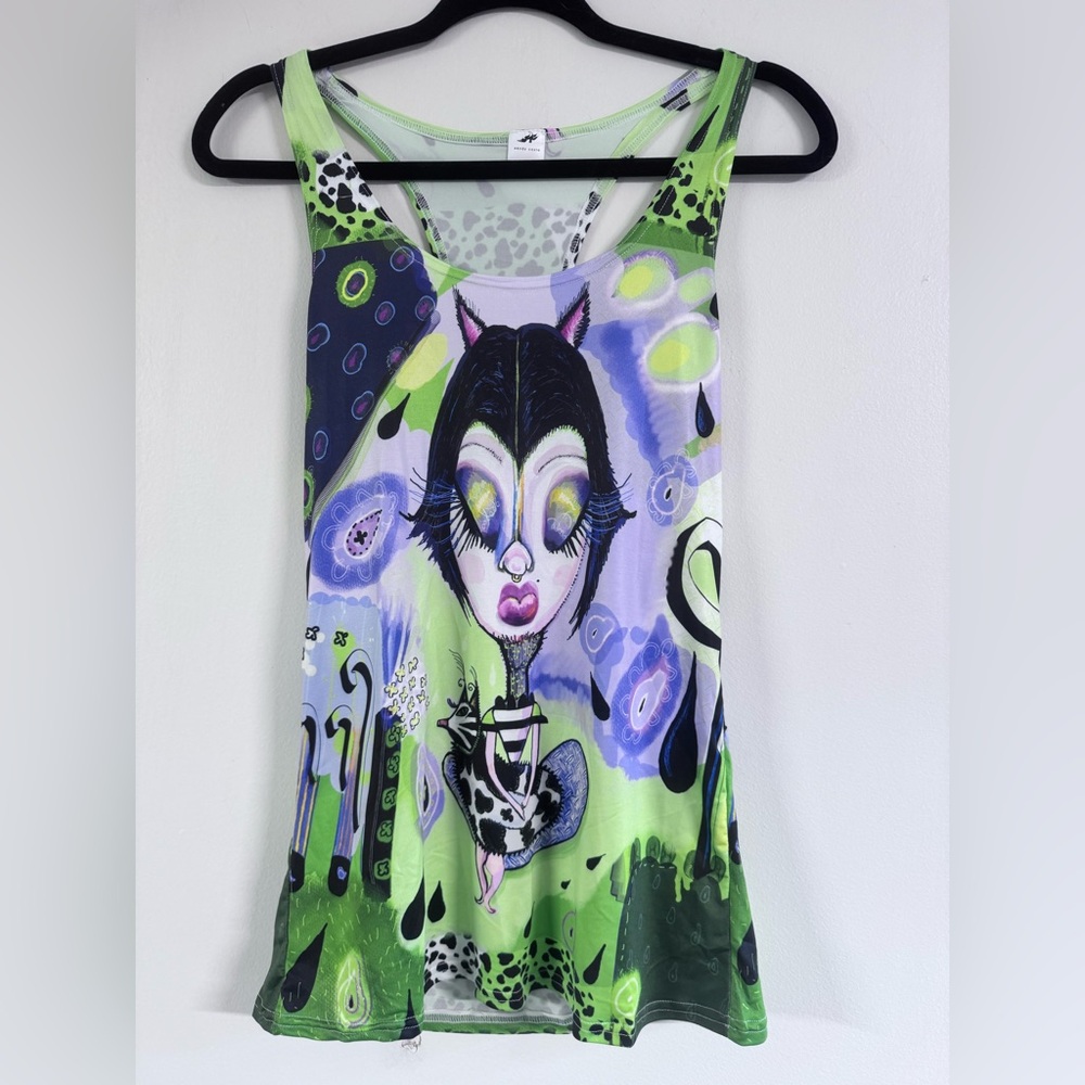 Cat goddess racer back tank top